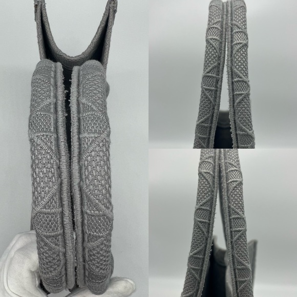 Authentic NEW Dior Embroidered Cannage canvas grey medium book tote - Picture 10 of 16